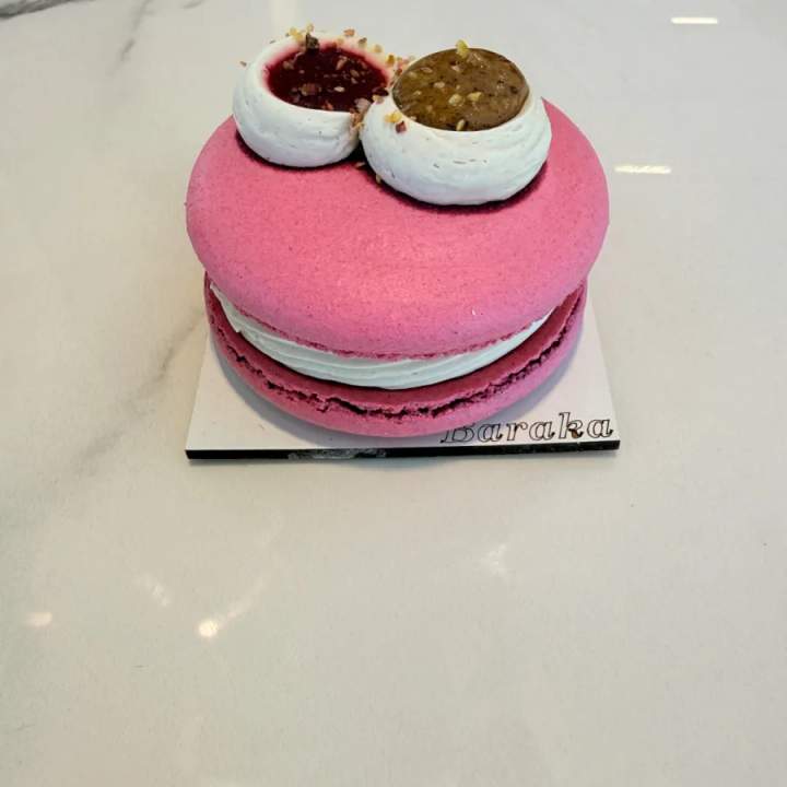 Macarons framboise, pistache