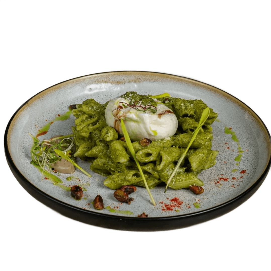 Penne pesto, burrata & pistache