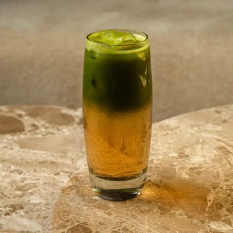 Iced coconut matcha sparkle
